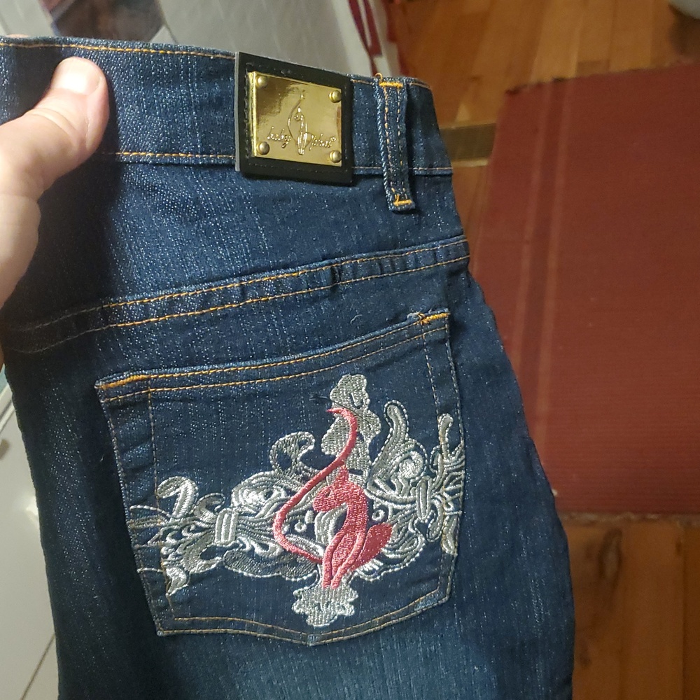 Baby Phat Dark Blue Denim y2k Jeans with :cats Meow !: Back Pockets - Picture 15 of 15